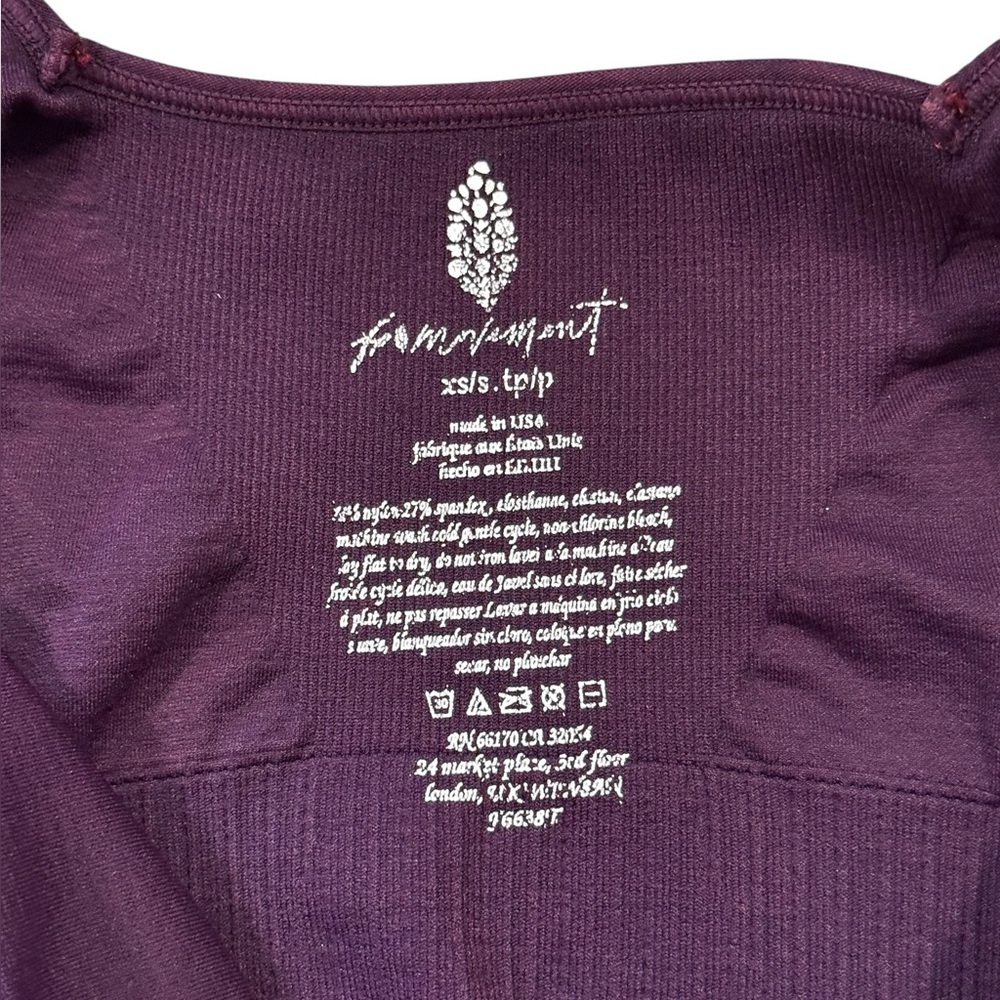 Free People FP Movement XS/S Square Neck Bra in Grape - Picture 7 of 8